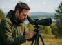 Person nutzt ein Spektiv in der Natur – Spektiv kaufen für Vogel- oder Landschaftsbeobachtung